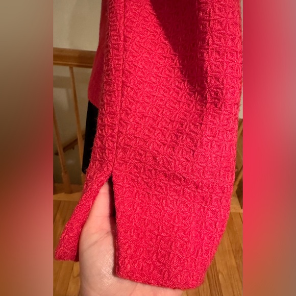 Coldwater Creek Pink Embroidered Geometric Design Zip Up Blazer Sz 8 Fully Lined - Picture 7 of 14